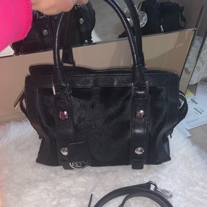 Authentic Michael Kors black satchel w/ calf hair